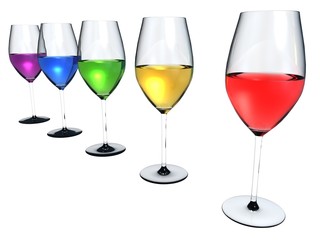 colored wine glasses