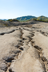 Cracked ground from muddy volcanoes in Romania