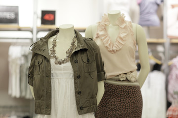 Women clothing on mannequins