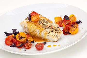 Pan fried halibut