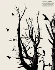 Vlies Fototapete Vögel am Baum Baum und Vogel