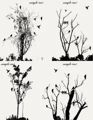 Door stickers Birds on tree tree and bird