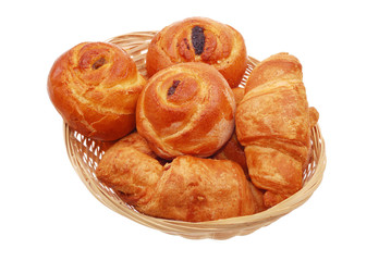 The fresh buns on white