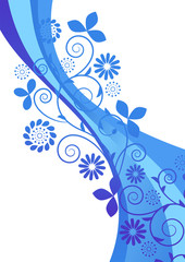 Abstract blue floral background