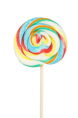 Colourful lollipop isolated on the white background