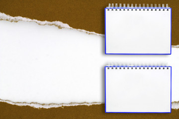 Notebook frame on a white background