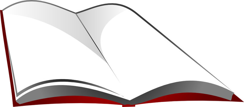 Open book, vector illustration on white background