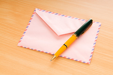 Mail concept with many envelopes on the table