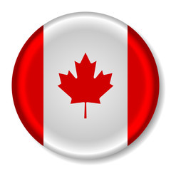 3D Glossy Canada Flag Button