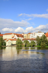 Fototapeta na wymiar The colorful medieval town Pisek in Czech Republic