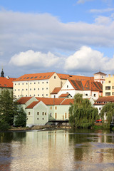 Fototapeta na wymiar The colorful medieval town Pisek in Czech Republic