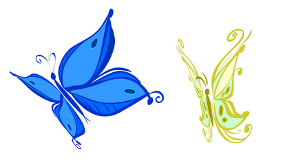 Couple of butterfly. clipping path included.