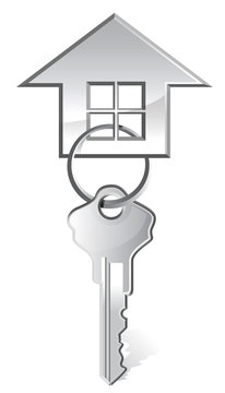 vector illustration of house key