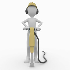 3d man with pick hammer