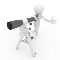 3d man with telescope