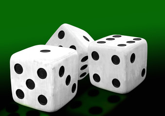 Jeu de dés sur tapis vert