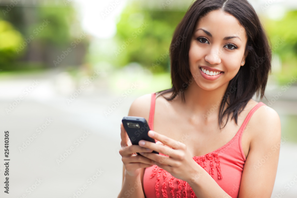 Canvas Prints Woman texting