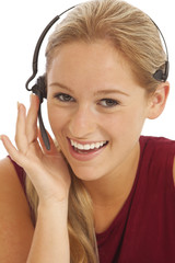 Portrait of young telemarketer