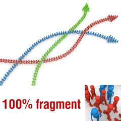 Different directions of colorful crowds - Crowds collection