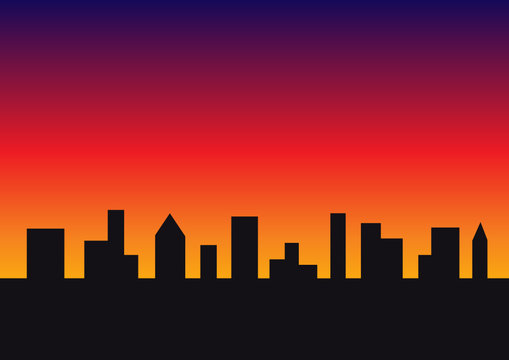 città al tramonto