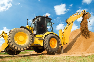 Excavator Loader with backhoe works