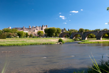 Fototapeta na wymiar Long exposure of the city of Carcassonne