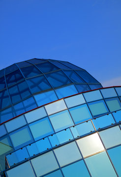 Blue stained glass dome roof