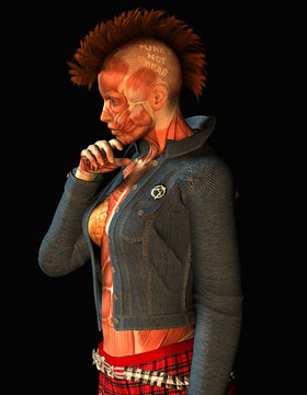 Punk Girl Muskelaufbau