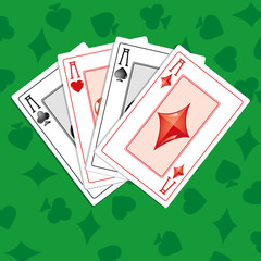 Aces on greencloth, vector