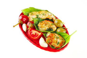 fried chicken pieces