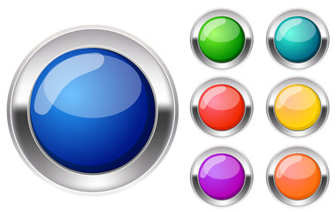 Set of colorful buttons