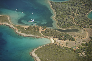Fototapeta na wymiar Aerial view of Sedir Island Gokova