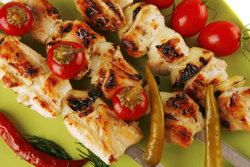 fresh roast chicken shish kebab