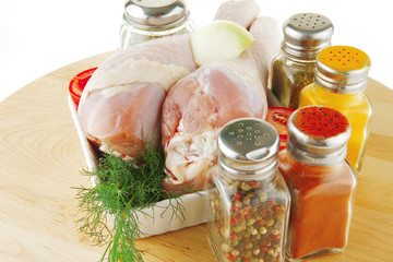 chicken drumstick on wood