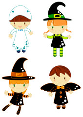 bambini in costume di halloween