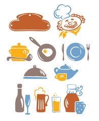 icons set  - the food and utensils