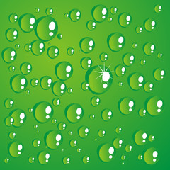 green background with brilliant drops © alfaolga