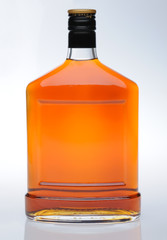 Cognac in bottle without labels