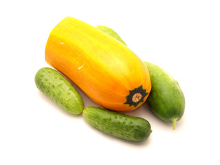 Vegetable marrow and cucumbers