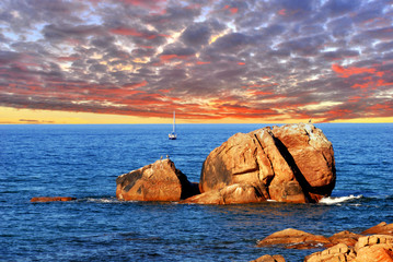 Obraz na płótnie Canvas Sunset coast