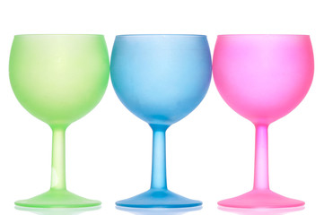 three wine glasses