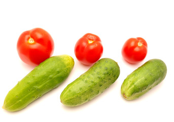 Tomatoes and cucumbers