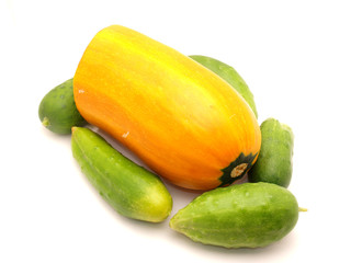 Vegetable marrow and cucumbers
