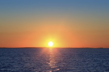 mediterranean sea sunset horizon orange sun