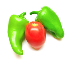 green pepper and tomato