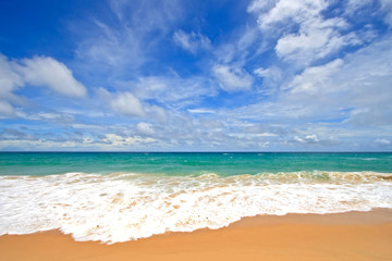 Ripple on White Sand Beach at Phuket Thailand