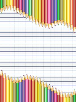 Matite Colorate e Quaderno-Colored Pencils on Notebook