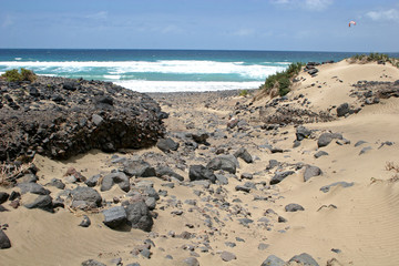 Fototapeta na wymiar Famara beach, Lanzarote