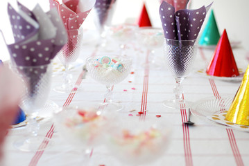 Birthday table.