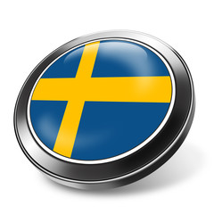 Fototapeta premium 3d button sweden flag